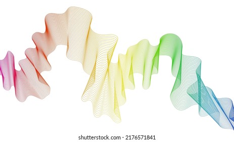 Fondo abstracto con líneas de degradado de ondas coloridas sobre fondo blanco. Fondo tecnológico moderno, diseño de olas. Ilustración del vector