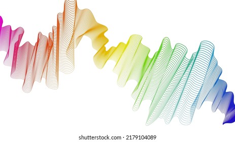 Abstract backdrop with colorful wave gradient lines on white background. Modern technology background, wave design. Vector illustration