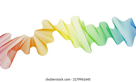 Abstract backdrop with colorful wave gradient lines on white background. Modern technology background, wave design. Vector illustration