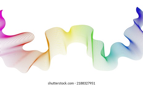 Abstract backdrop with colorful wave gradient lines on white background. Modern technology background, wave design. Vector illustration