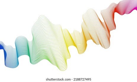 Abstract backdrop with colorful wave gradient lines on white background. Modern technology background, wave design. Vector illustration