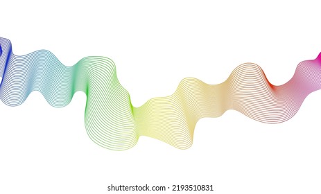 Abstract backdrop with colorful wave gradient lines on white background. Modern technology background, wave design. Vector illustration