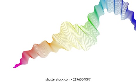 Abstract backdrop with colorful wave gradient lines on white background. Modern technology background, wave design. Vector illustration