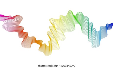 Abstract backdrop with colorful wave gradient lines on white background. Modern technology background, wave design. Vector illustration