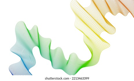 Abstract backdrop with colorful wave gradient lines on white background. Modern technology background, wave design. Vector illustration