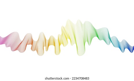 Fondo abstracto con líneas de degradado de ondas coloridas sobre fondo blanco. Fondo tecnológico moderno, diseño de olas. Ilustración del vector