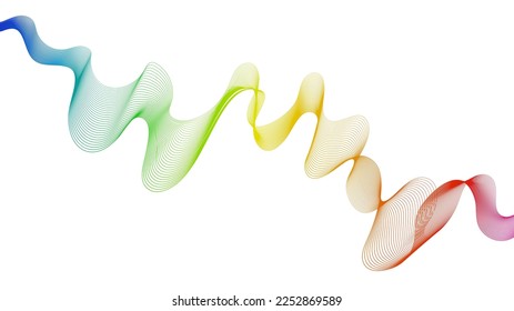 Abstract backdrop with colorful wave gradient lines on white background. Modern technology background, wave design. Vector illustration