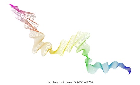 Fondo abstracto con líneas de degradado de ondas coloridas sobre fondo blanco. Fondo tecnológico moderno, diseño de olas. Ilustración del vector