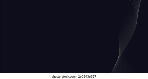 Abstract backdrop with colorful wave gradient lines on blue background. Vector illustration.Wave with lines created using blend tool.