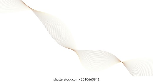 Abstract backdrop with colorful wave gradient lines on white background. Vector illustration.Wave with lines created using blend tool.