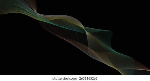 Abstrakte Kulisse mit bunten Wellengradientenlinien auf weißem Hintergrund. Vektorgrafik.Welle mit Linien, die mit dem Mischwerkzeug erstellt wurden.Abstrakter schwarz-weißer Vektorhintergrund mit wellenförmigen Linien.