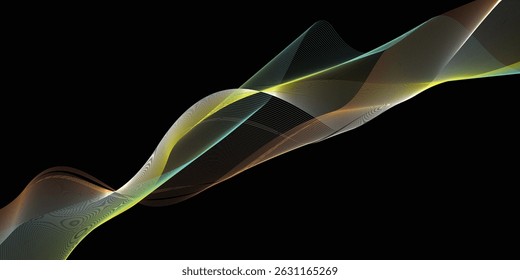 Abstract backdrop with colorful wave gradient lines on white background. Vector illustration.Wave with lines created using blend tool.Abstract vector black and white background with wavy lines.