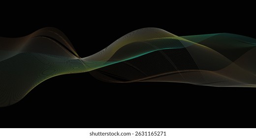 Abstract backdrop with colorful wave gradient lines on white background. Vector illustration.Wave with lines created using blend tool.Abstract vector black and white background with wavy lines.
