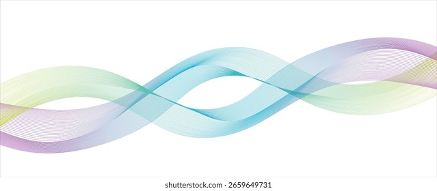Abstractas telón de fondo con líneas de degradado de onda de colores sobre fondo blanco. Fondo de la tecnología moderna, diseño de la onda. Ilustración vectorial