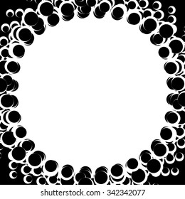 Abstract backdrop with copyspace. Textured background with circles, dots or bubbles. Vector art.