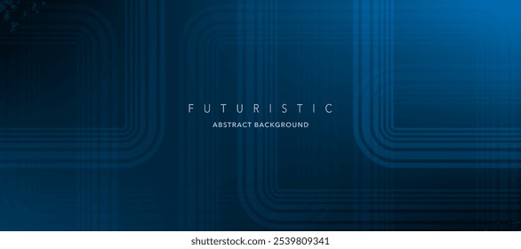 Fondo abstracto en azul oscuro. Líneas geométricas en un moderno, brillante y brillante motivo azul. diseño de líneas geométricas. idea futurista de la tecnología. Ajuste para una compañía, Sitio web, Anuncio, cubierta