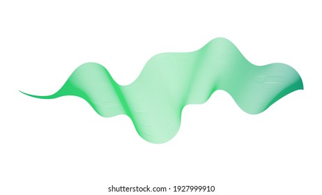 Abstract backdrop with green wave gradient lines on white background. Modern technology background, wave design. Vector illustration