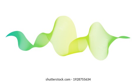 Abstract backdrop with green wave gradient lines on white background. Modern technology background, wave design. Vector illustration