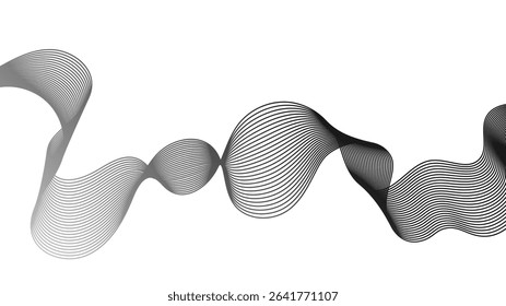 Abstract backdrop with grey wave gradient lines on white background. Modern technology background, wave design. Vector illustration