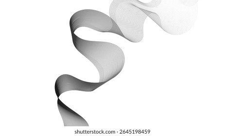 Abstract backdrop with grey wave gradient lines on white background. Modern technology background, wave design. Vector illustration