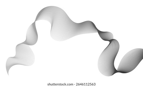 Abstract backdrop with grey wave gradient lines on white background. Modern technology background, wave design. Vector illustration