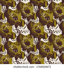 Abstract backdrop with hand draw chaotic shapes, wave lines.