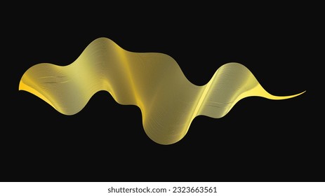 Abstrakte Kulisse mit luxuriösen goldenen Wellen auf dunklem Hintergrund. Moderne Technologie, Hintergrund, Wellendesign. Vektorgrafik