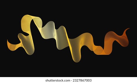 Resumen de fondo con lujosas olas doradas en un fondo oscuro. Fondo tecnológico moderno, diseño de olas. Ilustración del vector