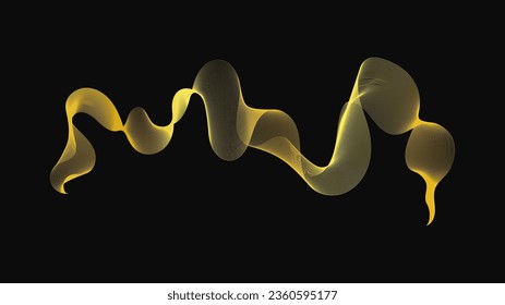 Resumen de fondo con lujosas olas doradas en un fondo oscuro. Fondo tecnológico moderno, diseño de olas. Ilustración del vector