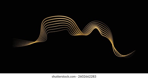 Abstract backdrop with luxury golden waves isolated