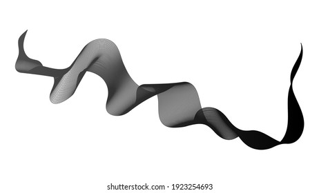 Abstract backdrop with monochrome wave gradient lines on white background. Modern technology background, wave design. Vector illustration
