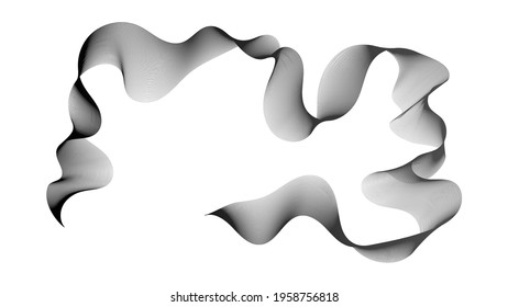Abstract backdrop with monochrome wave gradient lines on white background. Modern technology background, wave design. Vector illustration