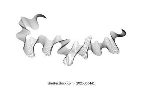 Abstract backdrop with monochrome wave gradient lines on white background. Modern technology background, wave design. Vector illustration