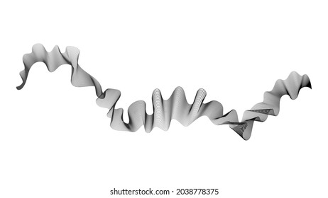 Abstract backdrop with monochrome wave gradient lines on white background. Modern technology background, wave design. Vector illustration