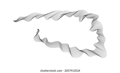 Abstract backdrop with monochrome wave gradient lines on white background. Modern technology background, wave design. Vector illustration