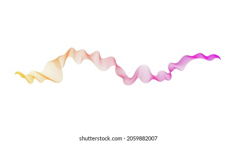 Abstract backdrop with orange and pink wave gradient lines on white background. Modern technology background, wave design. Vector illustration