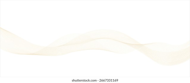 Abstract backdrop with orange wave gradient lines on white background. Modern technology background, wave design. Vector illustration