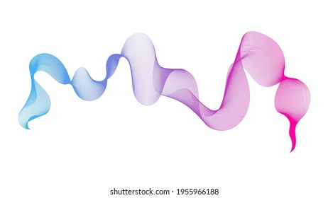Fondo abstracto con líneas de degradado de onda rosa y azul sobre fondo blanco. Fondo tecnológico moderno, diseño de olas. Ilustración del vector