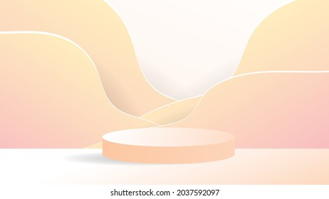 Resumen de fondo para la visualización del producto, fondo de podio y crimson , 3d podio para presentación, ilustración 3d Vector EPS 10