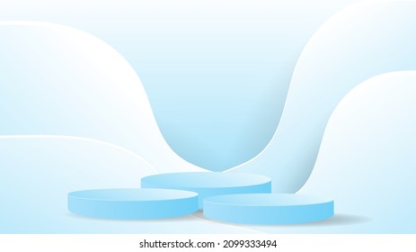 Abstract backdrop for product display,  podium, and blue background, 3d podium for presentation,  illustration 3d Vector EPS 10