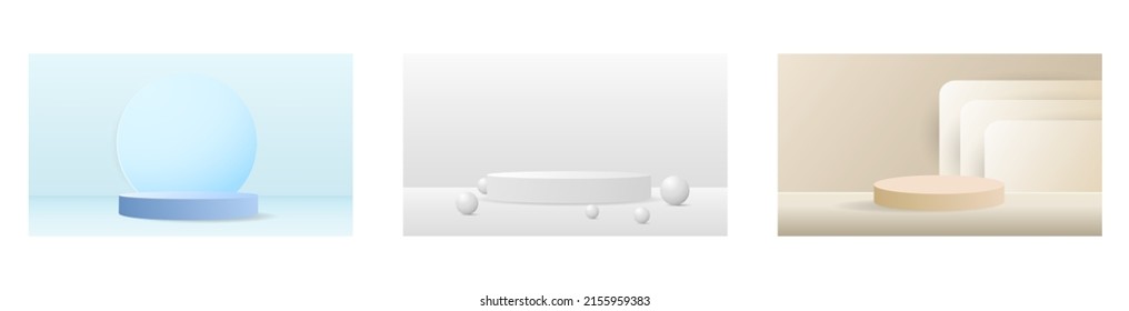 Resumen de fondo para el conjunto de visualización de producto , sobre fondo de color , 3d podio para presentación, ilustración 3d Vector EPS 10