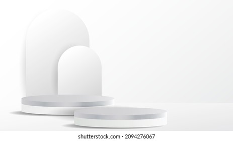 Abstract backdrop for product display and white podium and crimson background , 3d podium for presentation,  illustration 3d Vector EPS 10