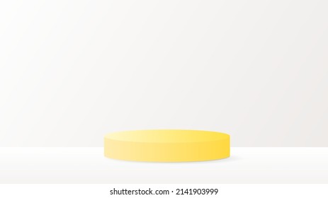 Abstract backdrop for product display , yellow podium on withe background  , illustration 3d Vector EPS 10