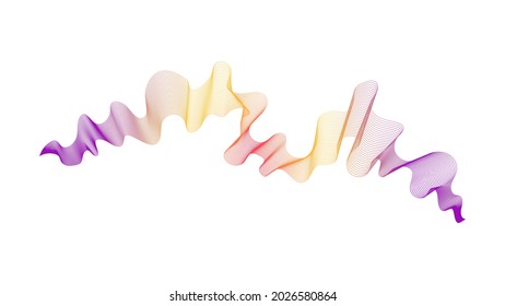 Abstract backdrop with purple and orange wave gradient lines on white background. Modern technology background, wave design. Vector illustration