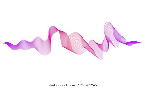 Abstract backdrop with purple wave gradient lines on white background. Modern technology background, wave design. Vector illustration
