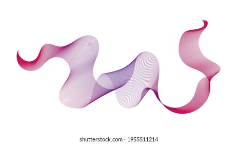 Abstract backdrop with purple wave gradient lines on white background. Modern technology background, wave design. Vector illustration