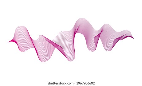 Abstract backdrop with purple wave gradient lines on white background. Modern technology background, wave design. Vector illustration