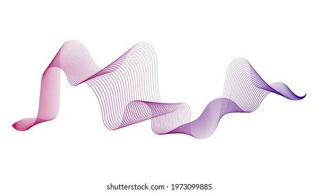 Abstract backdrop with purple wave gradient lines on white background. Modern technology background, wave design. Vector illustration
