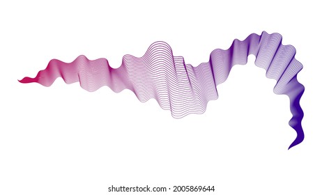 Abstract backdrop with purple wave gradient lines on white background. Modern technology background, wave design. Vector illustration