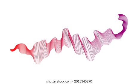 Abstract backdrop with purple wave gradient lines on white background. Modern technology background, wave design. Vector illustration